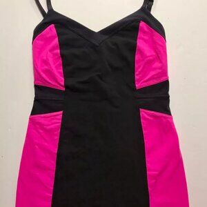 Lululemon Athletica Neon Pink Black Color-block Cami Tank Top Women’s Size 2